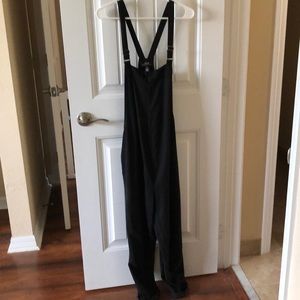 Black maternity coveralls
